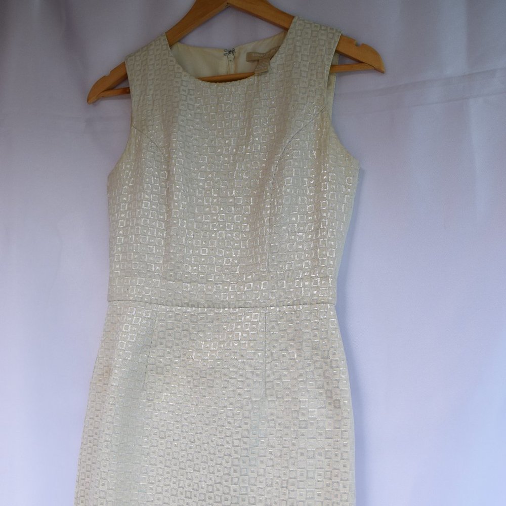 Banana Republic Jacquard Tile Dress in White